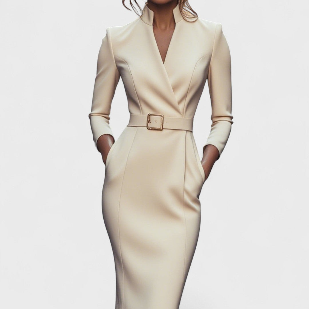 Adriana | Mandarin Luxe – Rochie maxi cu curea