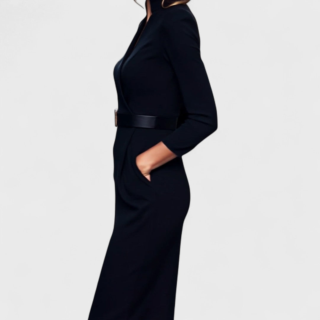 Adriana | Mandarin Luxe – Rochie maxi cu curea
