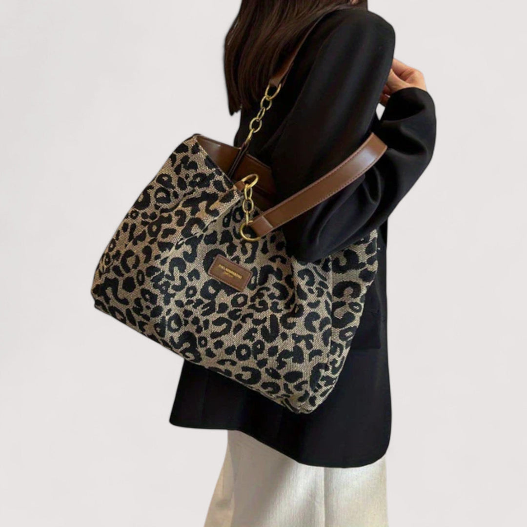 EDISONA | Geantă de cumpărături cu model de leopard