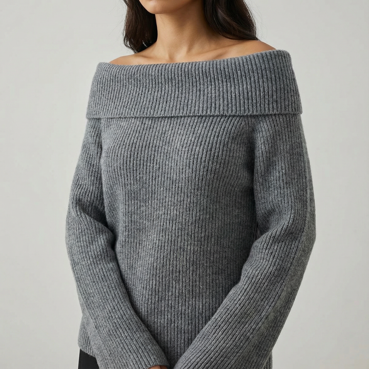 Pulover elegant cu guler căzut