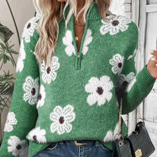 BLOOM | Pulover cu guler zip
