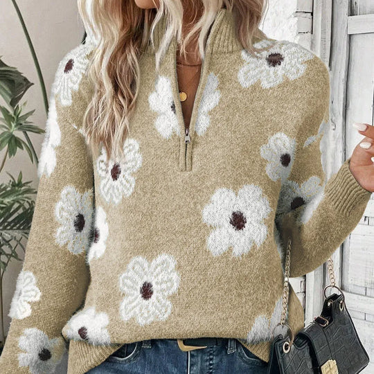 BLOOM | Pulover cu guler zip