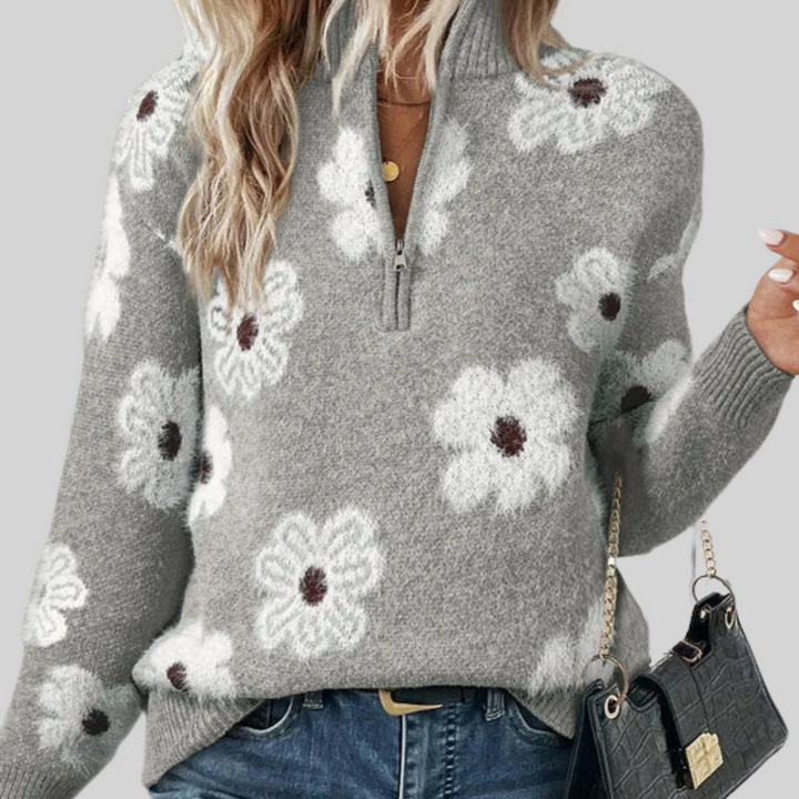 BLOOM | Pulover cu guler zip
