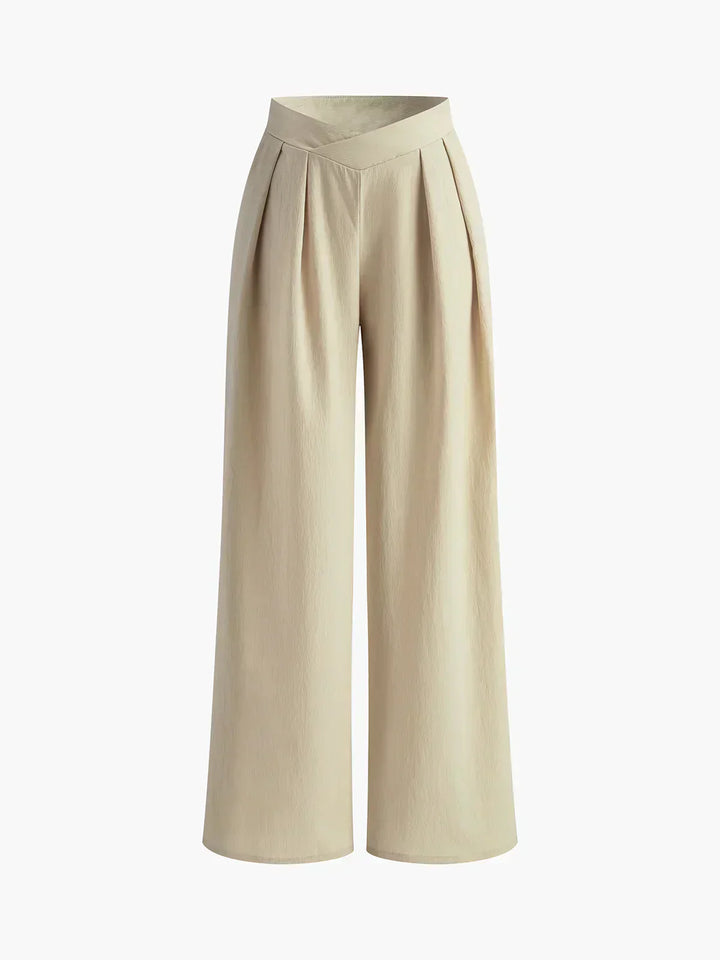 Pantaloni Largi Plisați Stil Old Money