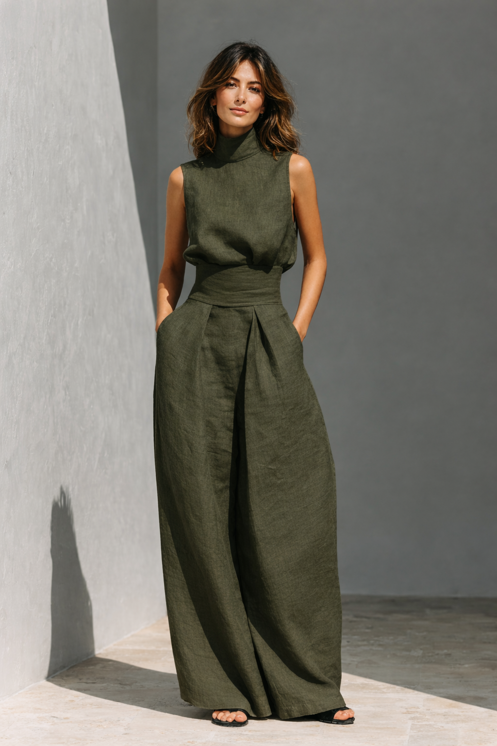 MARIA | COMPLEU LEJER CU PANTALONI LARGI