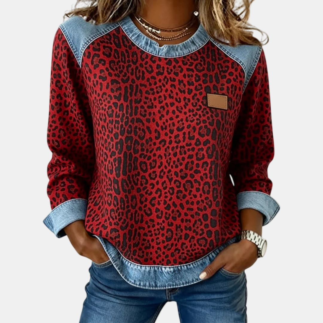Loredana | Pulover Patchwork cu Model