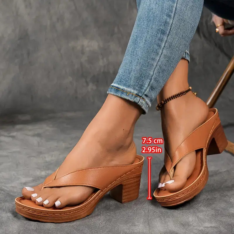 AURELIA | SANDALE ELEGANTE CU TOC ȘI SUPORT ERGONOMIC