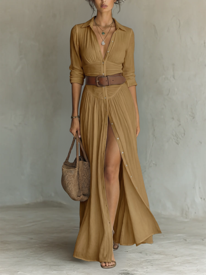 Amélia | Rochie maxi elegantă cu guler