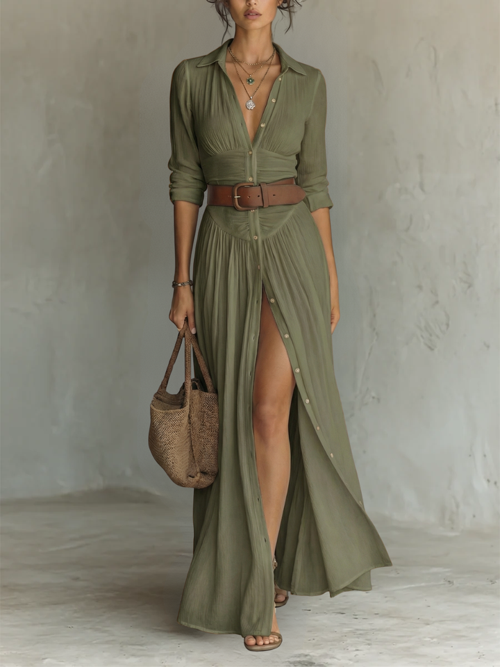 Amélia | Rochie maxi elegantă cu guler