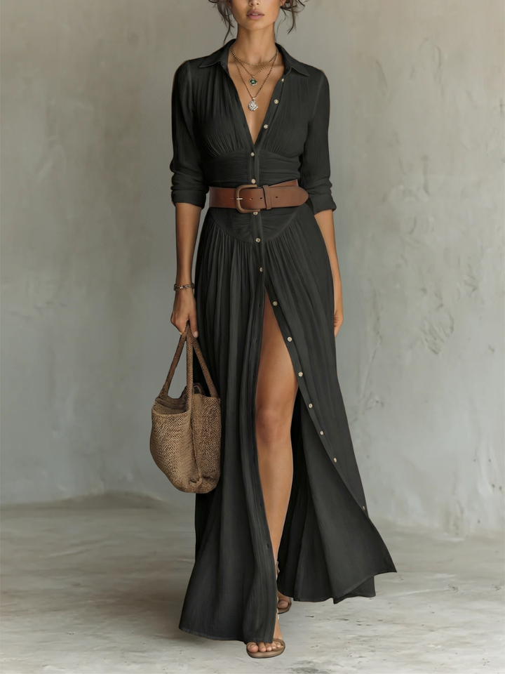 Amélia | Rochie maxi elegantă cu guler