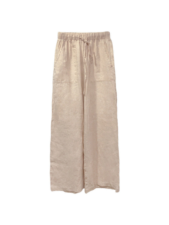 Pantaloni cu talie înaltă și croială dreaptă