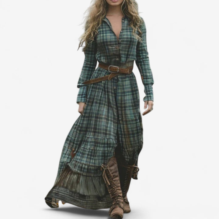 Nicoleta™ Long Plaid Dress