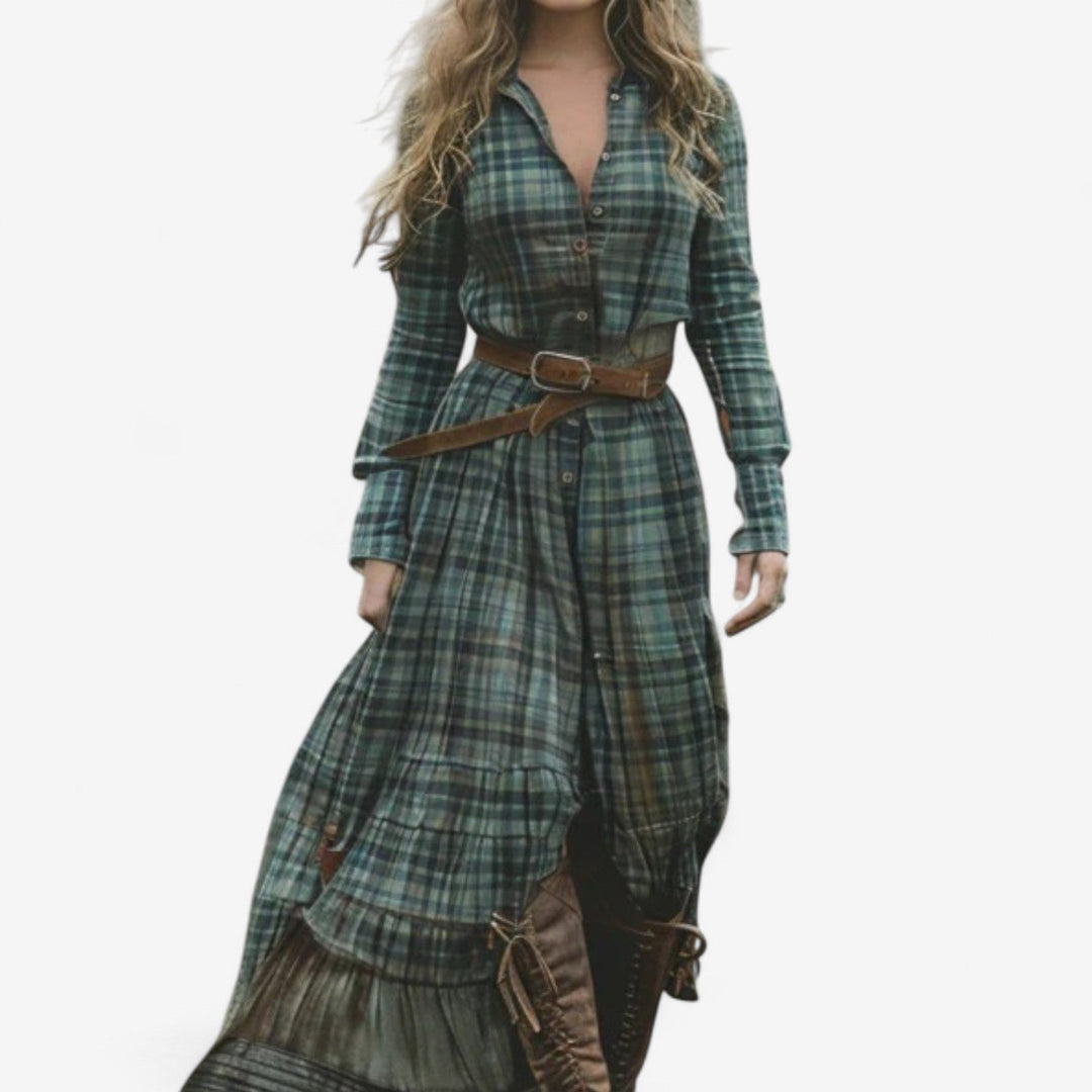 Nicoleta™ Long Plaid Dress