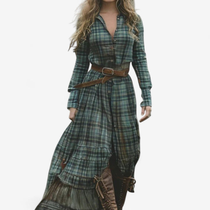 Nicoleta™ Long Plaid Dress