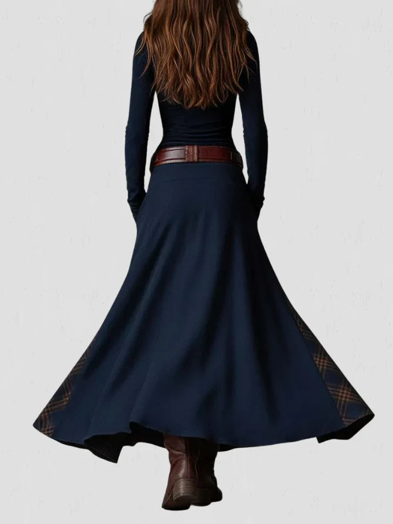 Stela | Maxi suede dress with belt