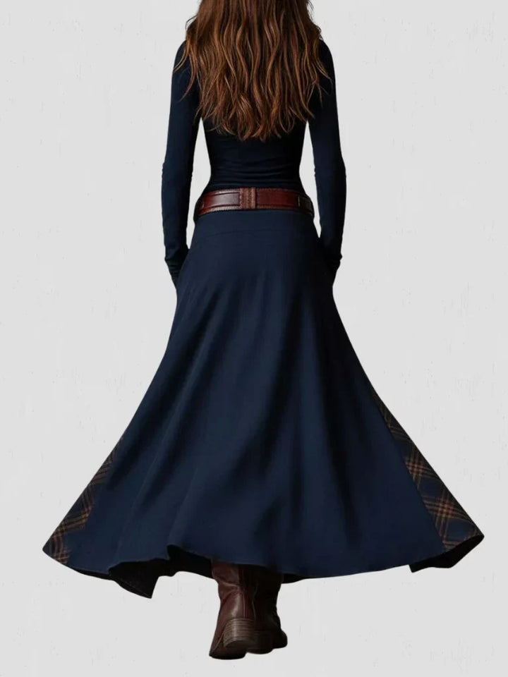 Stela | Maxi suede dress with belt