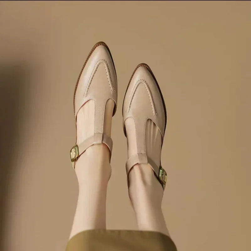 Elena | Pantofi din Piele Clasici cu Cataramă