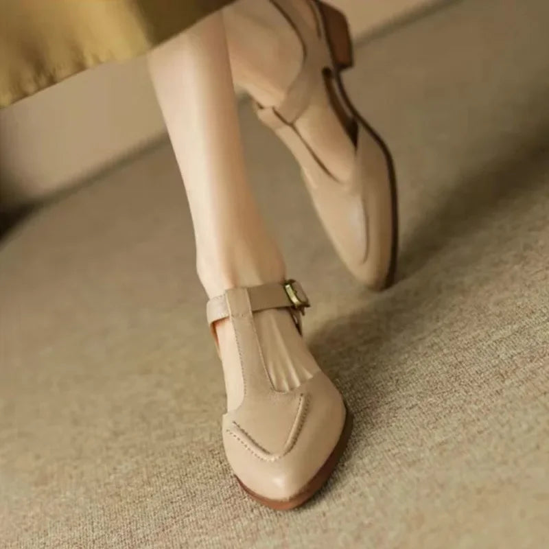 Elena | Pantofi din Piele Clasici cu Cataramă