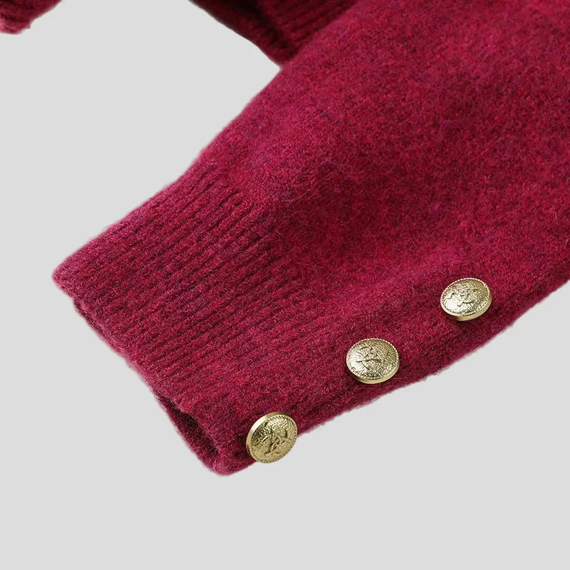 Pulover Spectaculos cu Guler Șal Maxi