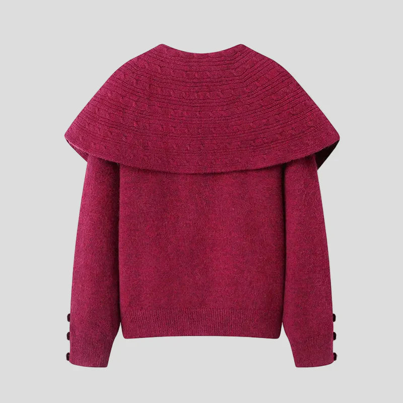 Pulover Spectaculos cu Guler Șal Maxi