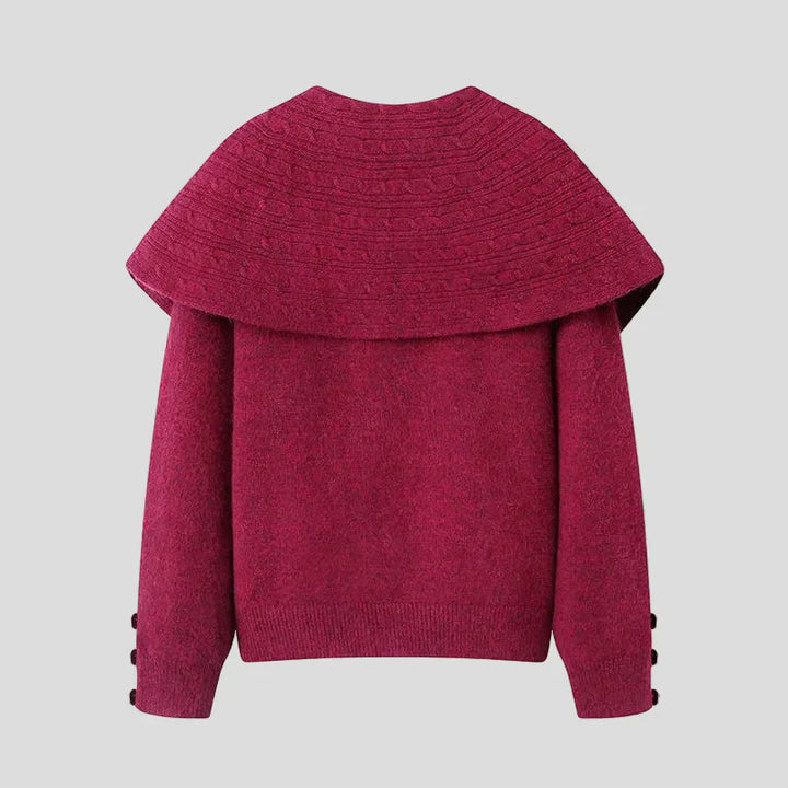 Pulover Spectaculos cu Guler Șal Maxi