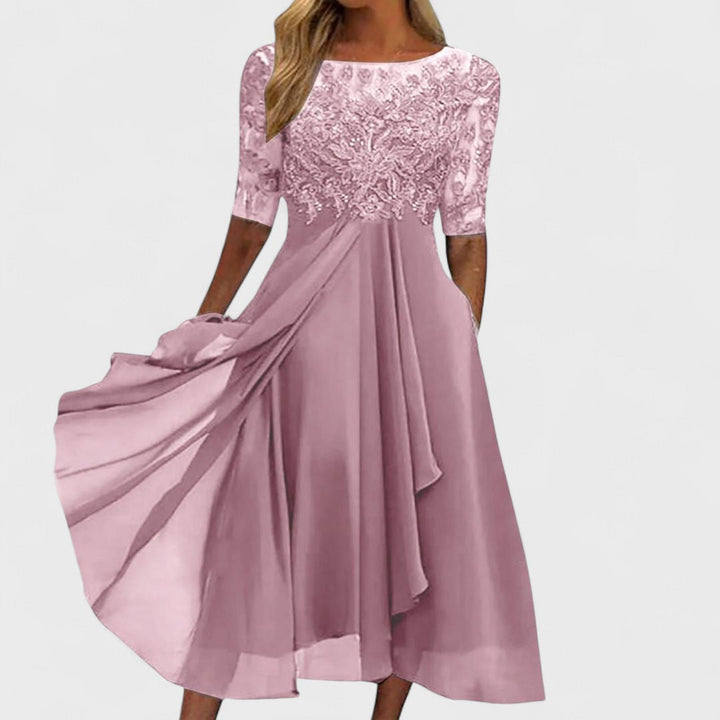 Anna | Rochie cu Broderie din Dantelă