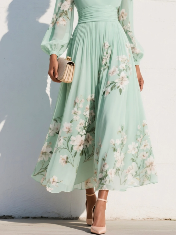 AMIRA | ROCHIE MIDI DIN CHIFFON MENTĂ
