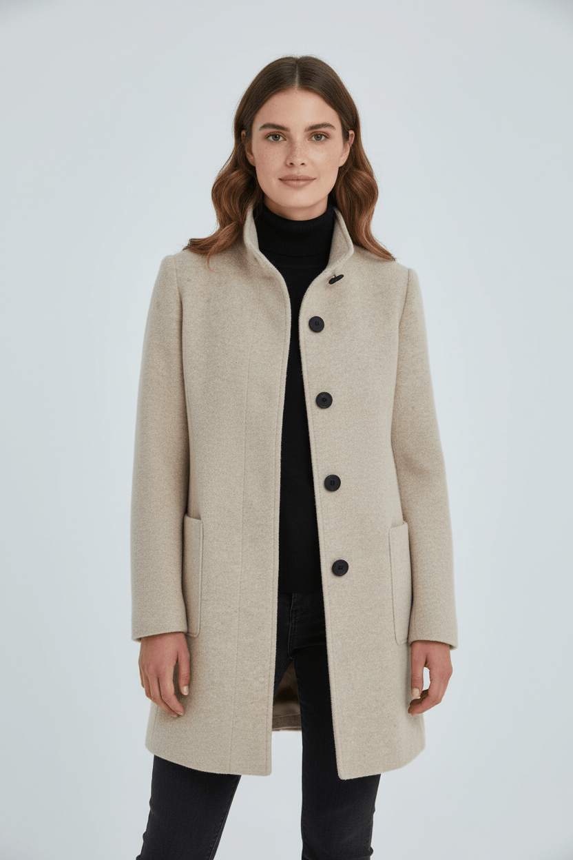 Anastasia - Coat with stand-up collar and pockets