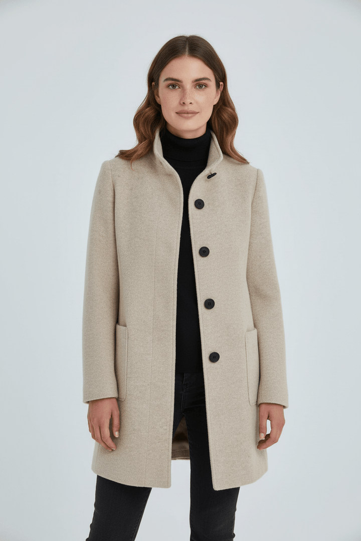 Anastasia - Coat with stand-up collar and pockets