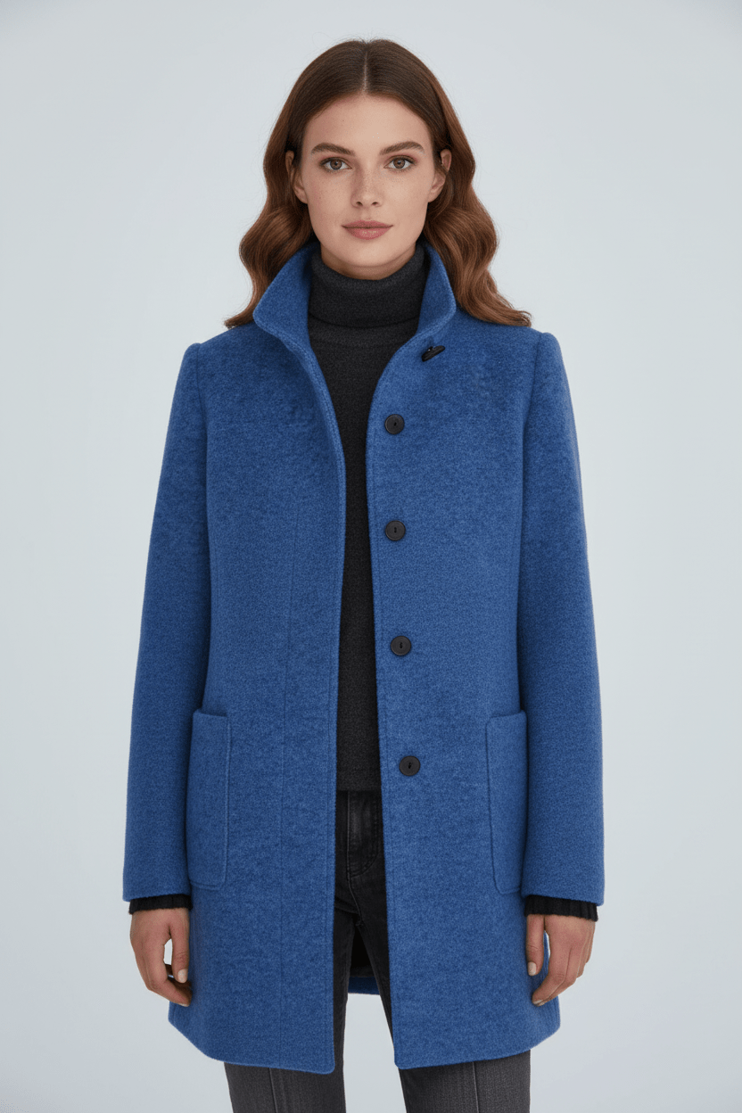 Anastasia - Coat with stand-up collar and pockets