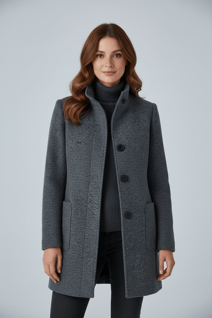 Anastasia - Coat with stand-up collar and pockets
