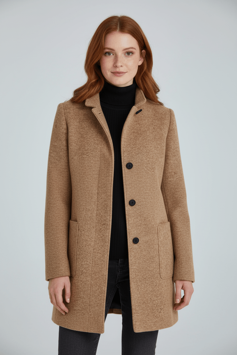 Anastasia - Coat with stand-up collar and pockets
