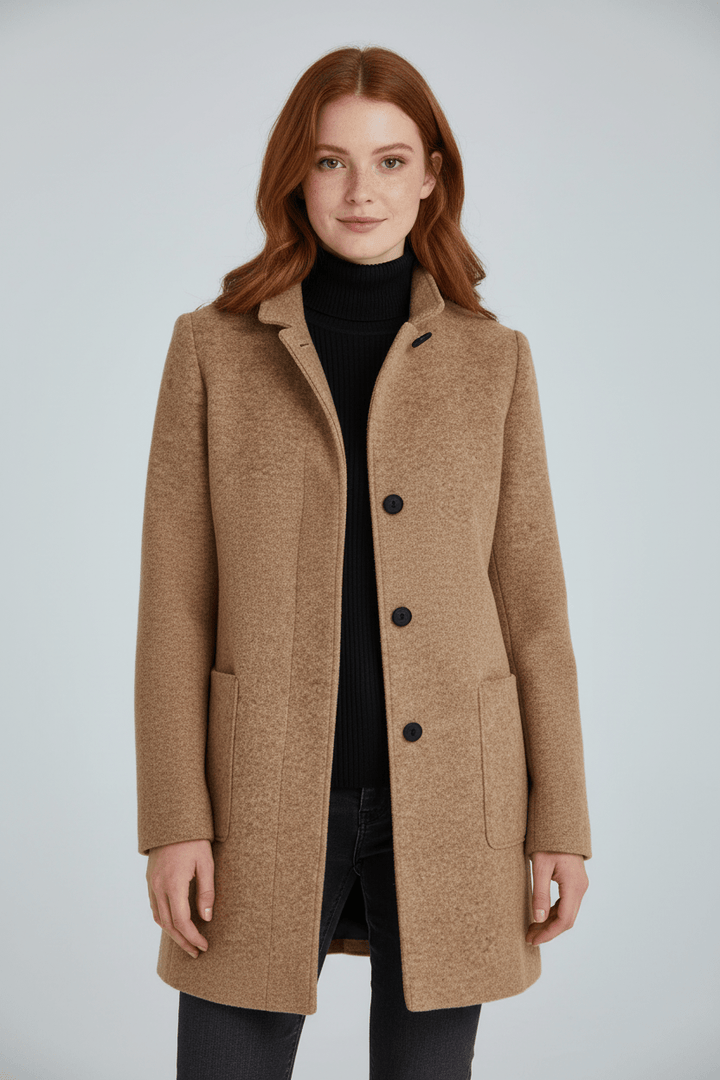 Anastasia - Coat with stand-up collar and pockets