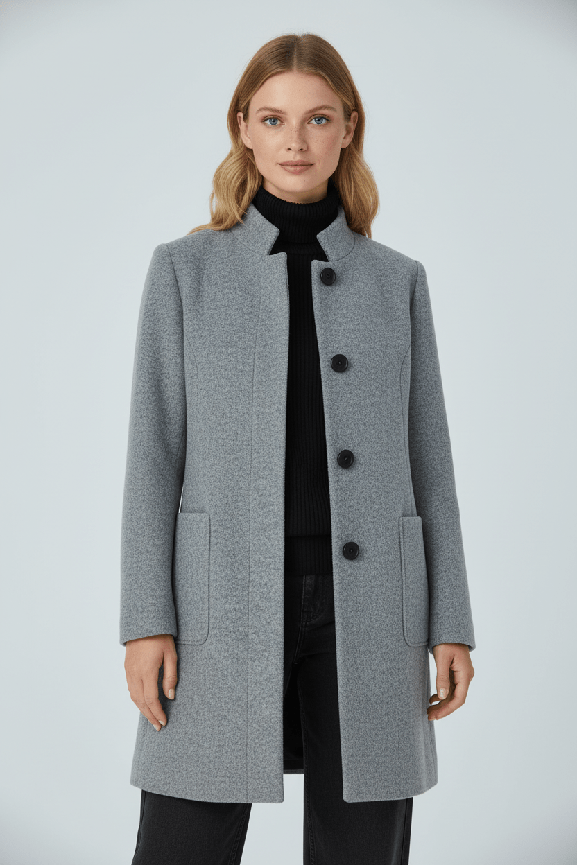 Anastasia - Coat with stand-up collar and pockets
