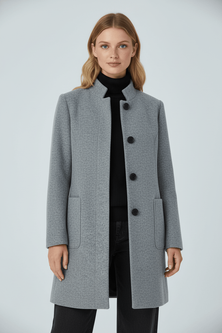 Anastasia - Coat with stand-up collar and pockets