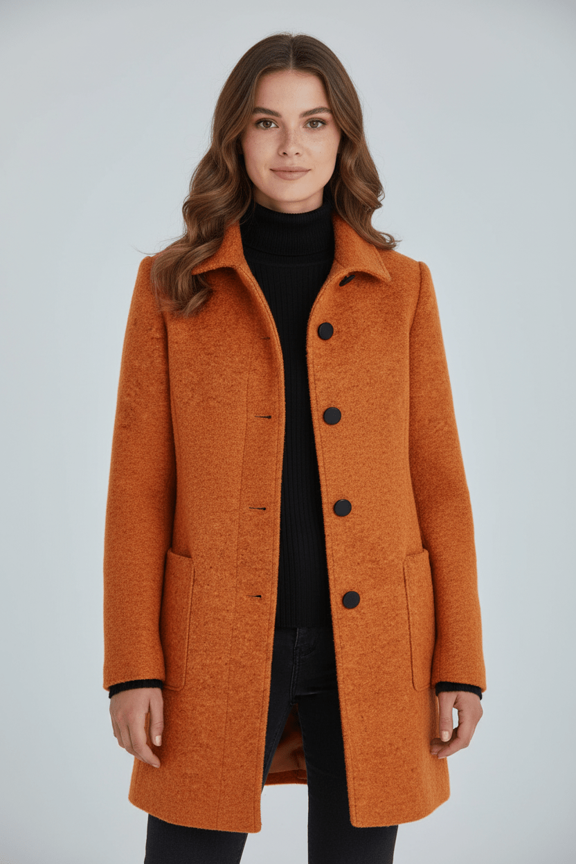 Anastasia - Coat with stand-up collar and pockets