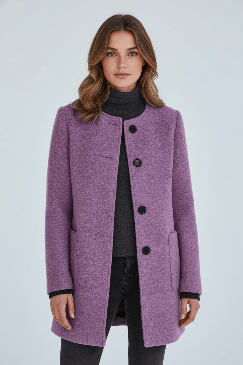 Anastasia - Coat with stand-up collar and pockets
