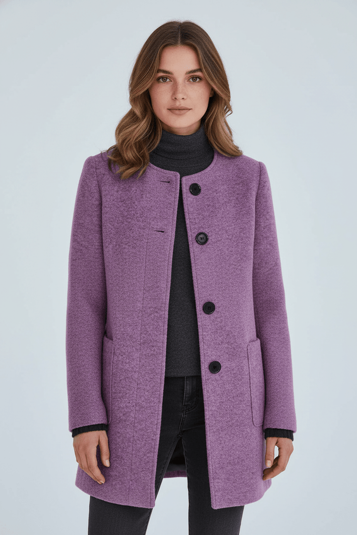 Anastasia - Coat with stand-up collar and pockets