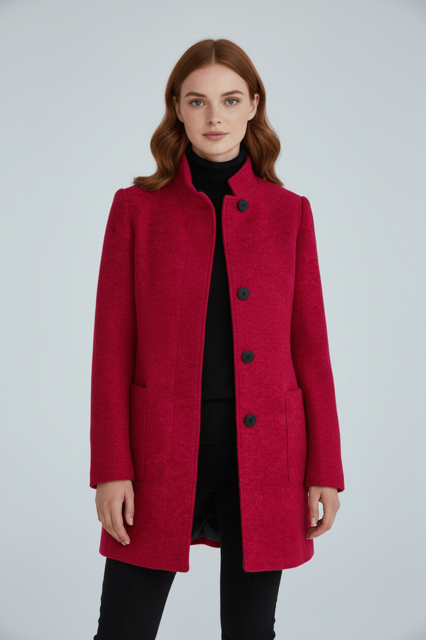 Anastasia - Coat with stand-up collar and pockets