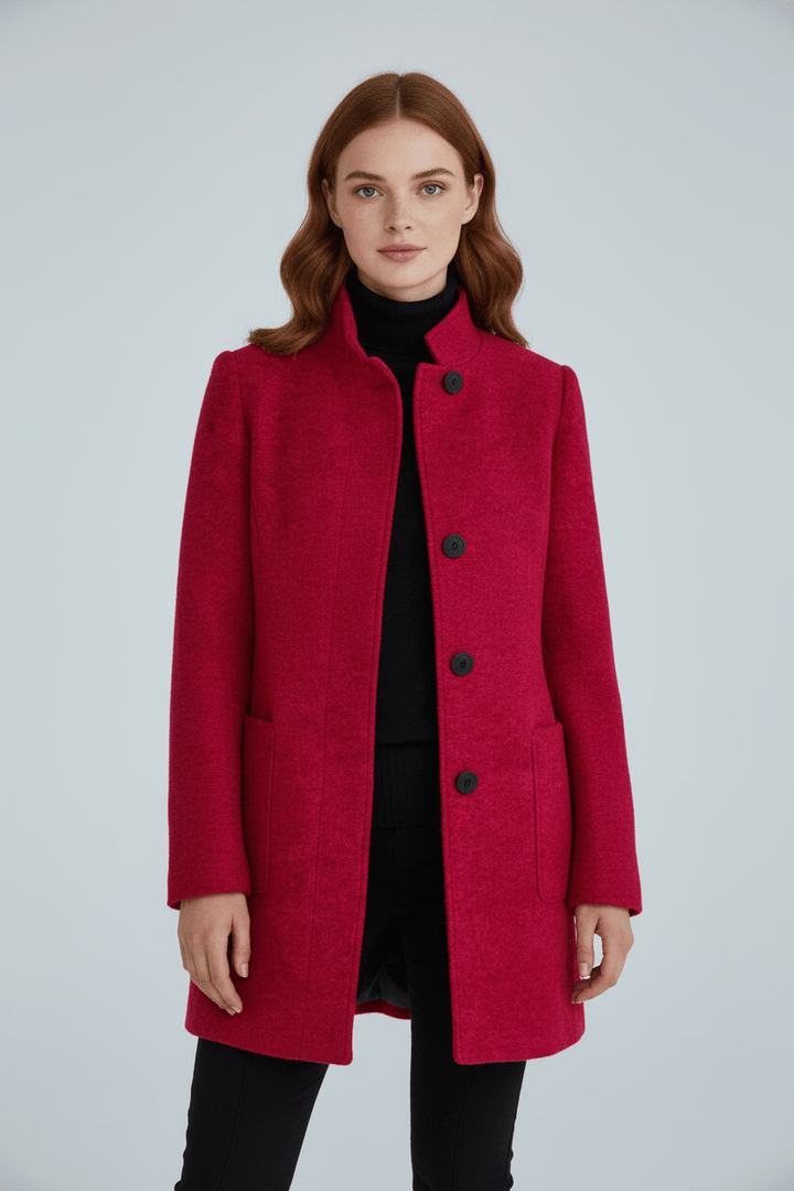Anastasia - Coat with stand-up collar and pockets