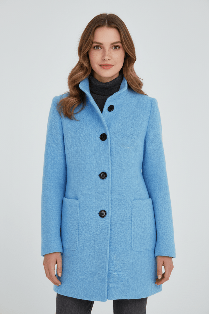 Anastasia - Coat with stand-up collar and pockets