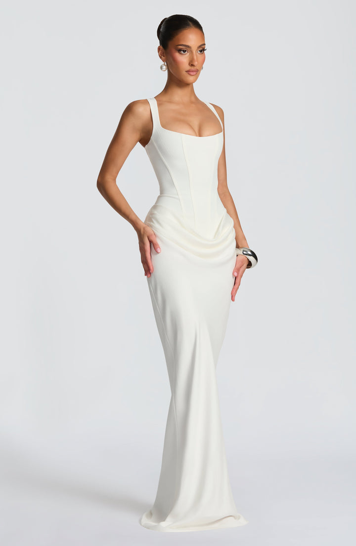 Adelina | Rochie maxi cu decolteu pătrat