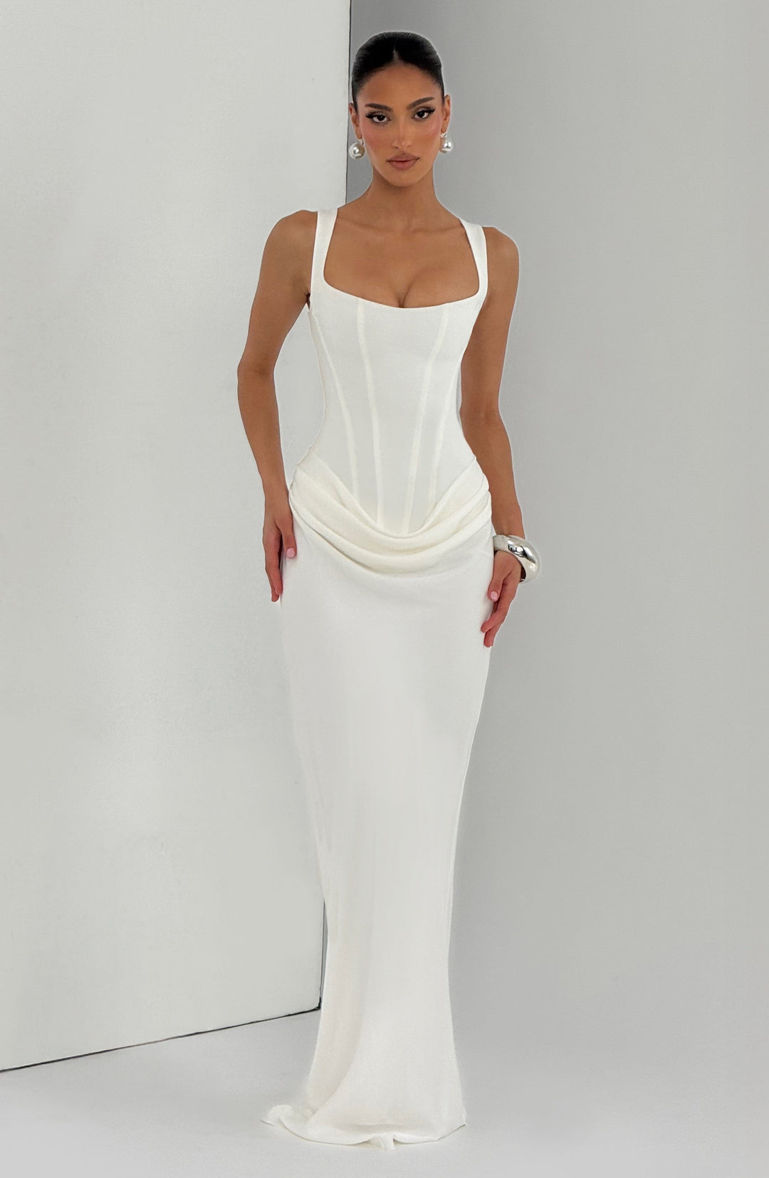 Adelina | Rochie maxi cu decolteu pătrat