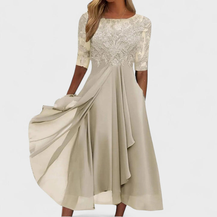 Anna | Rochie cu Broderie din Dantelă