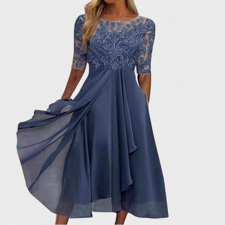 Anna | Rochie cu Broderie din Dantelă