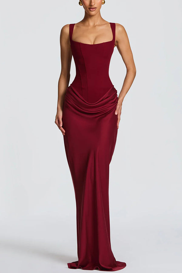 Adelina | Rochie maxi cu decolteu pătrat
