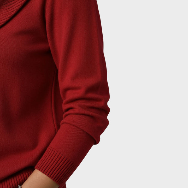 Pulover cu guler drapat