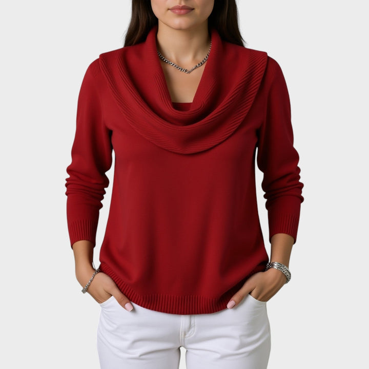 Pulover cu guler drapat