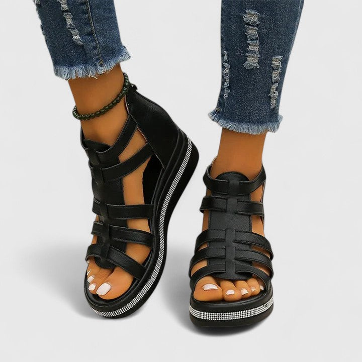 Kendall | Sandale ortopedice cu pietricele strass