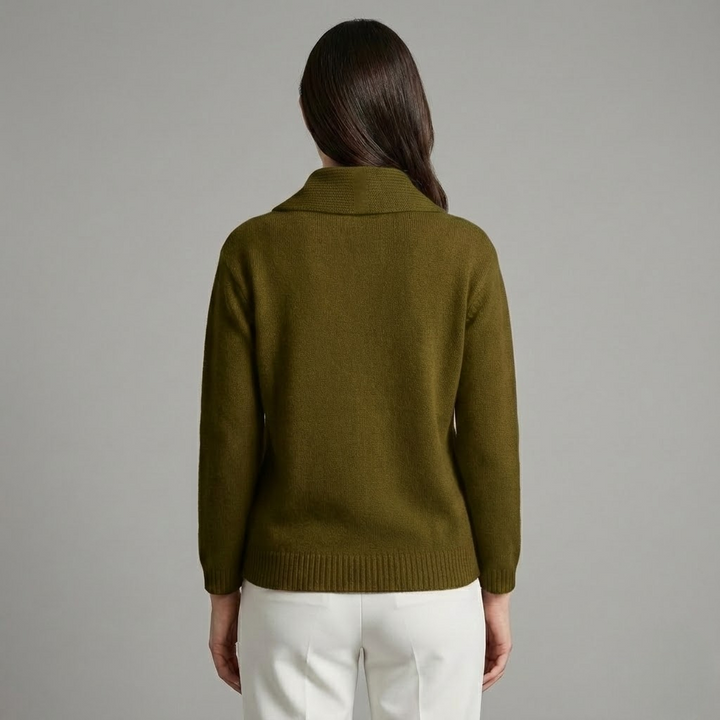 Pulover cu guler drapat